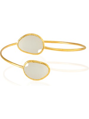 Kadir Jewellery 22 Ayar Altın Kaplama Zirkon Taşlı Ayarlanabilir Trend Bilezik