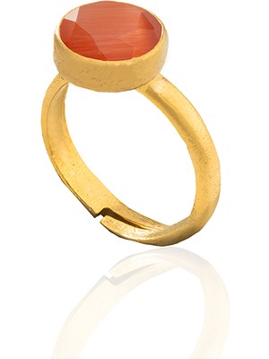 Kadir Jewellery 22 Ayar Altın Kaplama Zirkon Taşlı Kadın Minimal Yüzük