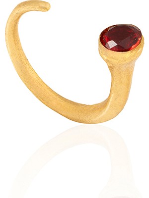 Kadir Jewellery 22 Ayar Altın Kaplama Zirkon Taşlı Ayarlanabilir Kadın Minimal Yüzük