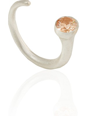 Kadir Jewellery 925 Ayar Gümüş Kaplama Zirkon Taşlı Ayarlanabilir Kadın Minimal Yüzük