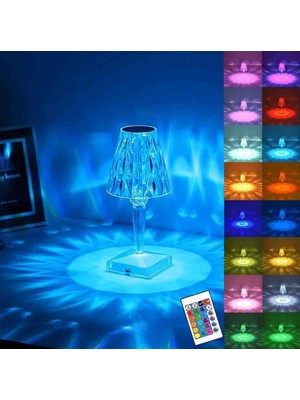 Wolawood Elmas Dokunmatik Kristal LED Masa Lambası – USB Kablolu ve Şarjlı, Kumandalı Renk Değiştiren Sihirli Diamond Tasarım, Lüks ve Dekoratif Aydınlatma Gece Lambası