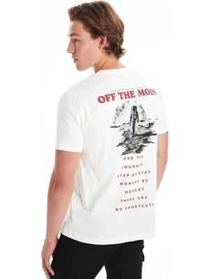 Bisiklet Yaka Kısa Kollu Baskılı Penye Erkek Tişört