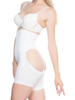 Modlive Beyaz Emay 2063 Popo Açık Paçalı Korse