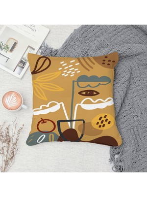 Çift Taraf Baskılı Gizli Di Özel Tasarım Süet Dokulu Kırlent Kılıfı Takımı 26