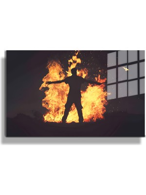 Marsilyan Şehirler ve Manzaralar, Yapay Zeka Destekli, 3D Dekoratif Baskı Yatay Cam Tablo 262