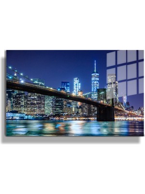 Marsilyan Şehirler ve Manzaralar, Yapay Zeka Destekli, 3D Dekoratif Baskı Yatay Cam Tablo 468