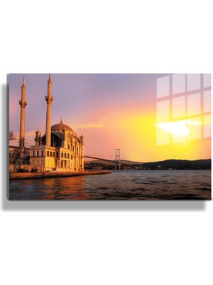 Marsilyan Şehirler ve Manzaralar, Yapay Zeka Destekli, 3D Dekoratif Baskı Yatay Cam Tablo 368