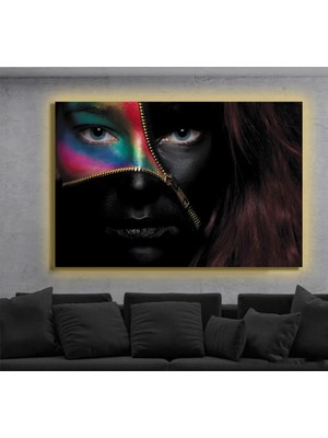 Marsilyan LED Işıklı Kanvas Tablo, 3D Dekoratif Baskılı Tablo Yapay Zeka Destekli Modern Tasarımlar 468