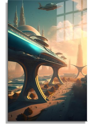 Marsilyan Space/uzay Yapay Zeka Özel Tasarım Cam Tablo Ofis, Mutfak Çocuk Odası, Salon 177