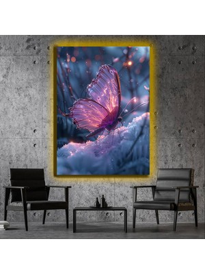 Marsilyan LED Işıklı Kanvas Tablo, 3D Dekoratif Baskılı Tablo Yapay Zeka Desteksli Hayvanlar  465