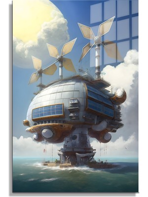 Marsilyan Space/uzay Yapay Zeka Özel Tasarım Cam Tablo Ofis, Mutfak Çocuk Odası, Salon 149