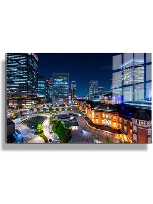 Marsilyan Şehirler ve Manzaralar, Yapay Zeka Destekli, 3D Dekoratif Baskı Yatay Cam Tablo 163