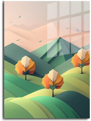 Marsilyan Doğa, Manzara 3D Dekoratif Bask  Cam Tablo 38