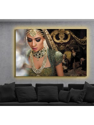 Marsilyan LED Işıklı Kanvas Tablo, 3D Dekoratif Baskılı Tablo Yapay Zeka Destekli Modern Tasarımlar 90