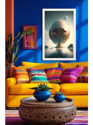 Marsilyan Space, Uzay, Yapay Zeka Mdf Plastik Çerçeveli Dekoratif Tablo 200