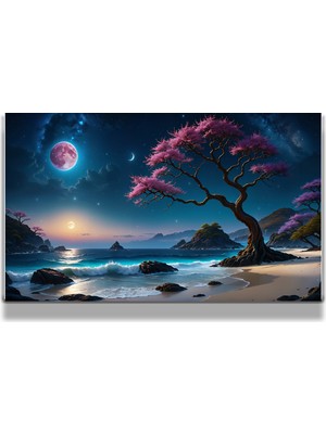 Marsilyan Sanatsal Yapayzeka, Creative Art, 3D Dekoratif Baskı Yatay Cam Tablo 414