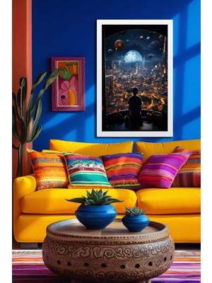 Marsilyan Space, Uzay, Yapay Zeka Mdf Plastik Çerçeveli Dekoratif Tablo 144