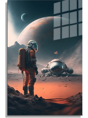 Marsilyan Space/uzay Yapay Zeka Özel Tasarım Cam Tablo Ofis, Mutfak Çocuk Odası, Salon 128