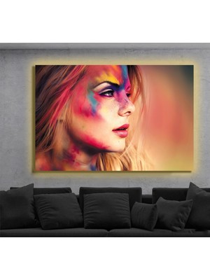 Marsilyan LED Işıklı Kanvas Tablo, 3D Dekoratif Baskılı Tablo Yapay Zeka Destekli Modern Tasarımlar 461