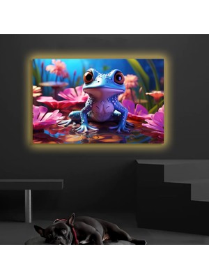 Marsilyan LED Işıklı Kanvas Tablo, 3D Dekoratif Baskılı Tablo Yapay Zeka Desteksli Hayvanlar  269