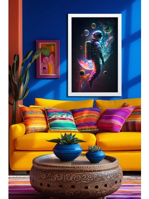 Space, Uzay, Yapay Zeka Mdf Plastik Çerçeveli Dekoratif Tablo 86