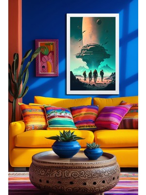 Space, Uzay, Yapay Zeka Mdf Plastik Çerçeveli Dekoratif Tablo 203