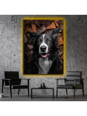 Marsilyan LED Işıklı Kanvas Tablo, 3D Dekoratif Baskılı Tablo Yapay Zeka Desteksli Hayvanlar  407