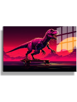 Marsilyan Sanatsal Yapayzeka, Creative Art, 3D Dekoratif Baskı Yatay Cam Tablo 46