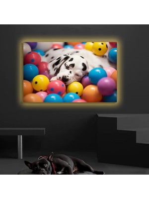 Marsilyan LED Işıklı Kanvas Tablo, 3D Dekoratif Baskılı Tablo Yapay Zeka Desteksli Hayvanlar  183