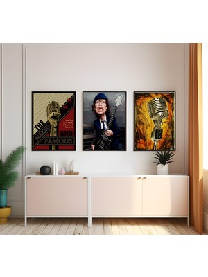 Modern Tarz Mdf Plastik Çerçeveli 3'lu Dekoratif Tablo 190