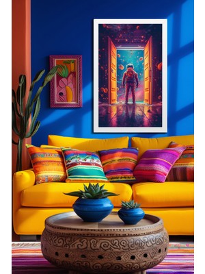 Space, Uzay, Yapay Zeka Mdf Plastik Çerçeveli Dekoratif Tablo 13