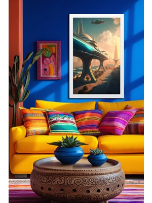 Space, Uzay, Yapay Zeka Mdf Plastik Çerçeveli Dekoratif Tablo 177