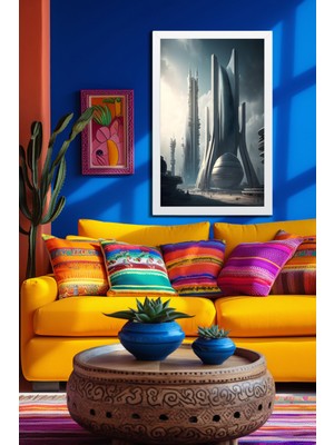 Space, Uzay, Yapay Zeka Mdf Plastik Çerçeveli Dekoratif Tablo 227