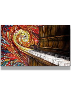 Marsilyan Sanatsal Yapayzeka, Creative Art, 3D Dekoratif Baskı Yatay Cam Tablo 03