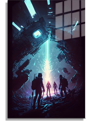 Marsilyan Space/uzay Yapay Zeka Özel Tasarım Cam Tablo Ofis, Mutfak Çocuk Odası, Salon 157