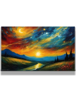 Marsilyan Sanatsal Yapayzeka, Creative Art, 3D Dekoratif Baskı Yatay Cam Tablo 386