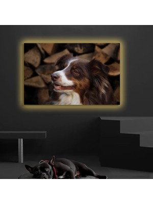 Marsilyan LED Işıklı Kanvas Tablo, 3D Dekoratif Baskılı Tablo Yapay Zeka Desteksli Hayvanlar  57