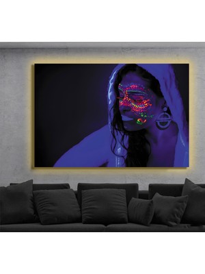 Marsilyan LED Işıklı Kanvas Tablo, 3D Dekoratif Baskılı Tablo Yapay Zeka Destekli Modern Tasarımlar 415