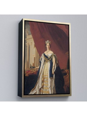 Marsilyan Çerçeveli Franz  x aver Winterhalter - Kraliçe Victoria Tablosu - Queen VICTORIA-8039