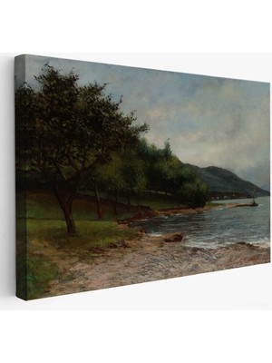 Marsilyan Gustave Courbet - Göl Kıyısı Geneva TABLOSU-7092