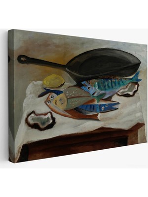 Pablo Picasso - Natürmort, Balık ve Kızartma Tavası Tablo - Still Life, Fish And Frying PAN-7102