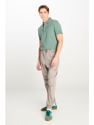 Regular Fit Normal Kesim Ribanalı Paça Pamuklu Gri Jogger Pantolon