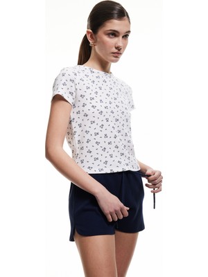 Koton Pamuklu Beli Bağlamlı Cepli Dokulu Şort Pijama Altı