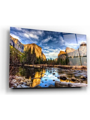 Marsilyan Göl Manzarası Cam Tablo | Hediyelik, Dekoratif, Ofis, Mutfak