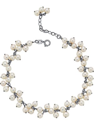 925 Ayar Gümüş Sallantılı Doğal Inci Bileklik