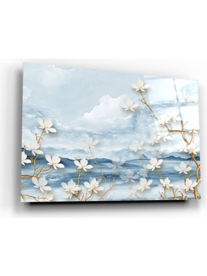 Marsilyan Çiçekler Cam Tablo | Hediyelik, Dekoratif, Ofis, Mutfak