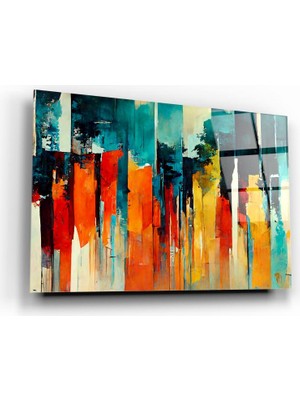 Marsilyan Soyut Cam Tablo | Hediyelik, Dekoratif, Ofis, Mutfak