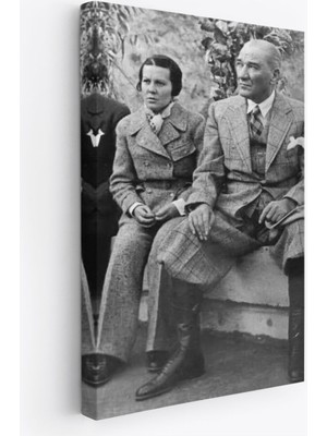 Atatürk Portre Tablosu Mustafa Kemal Atatürk Dikdörtgen Dekoratif Kanvas TABLO-FT-144