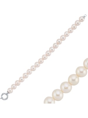 925 Ayar Gümüş 9 mm Gemici Kilit Doğal Inci Bileklik BVRTST08041