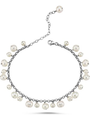 14 Ayar Altın 5 mm Doğal Inci Sallantıllı Bileklik